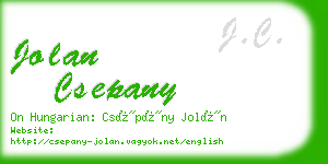 jolan csepany business card